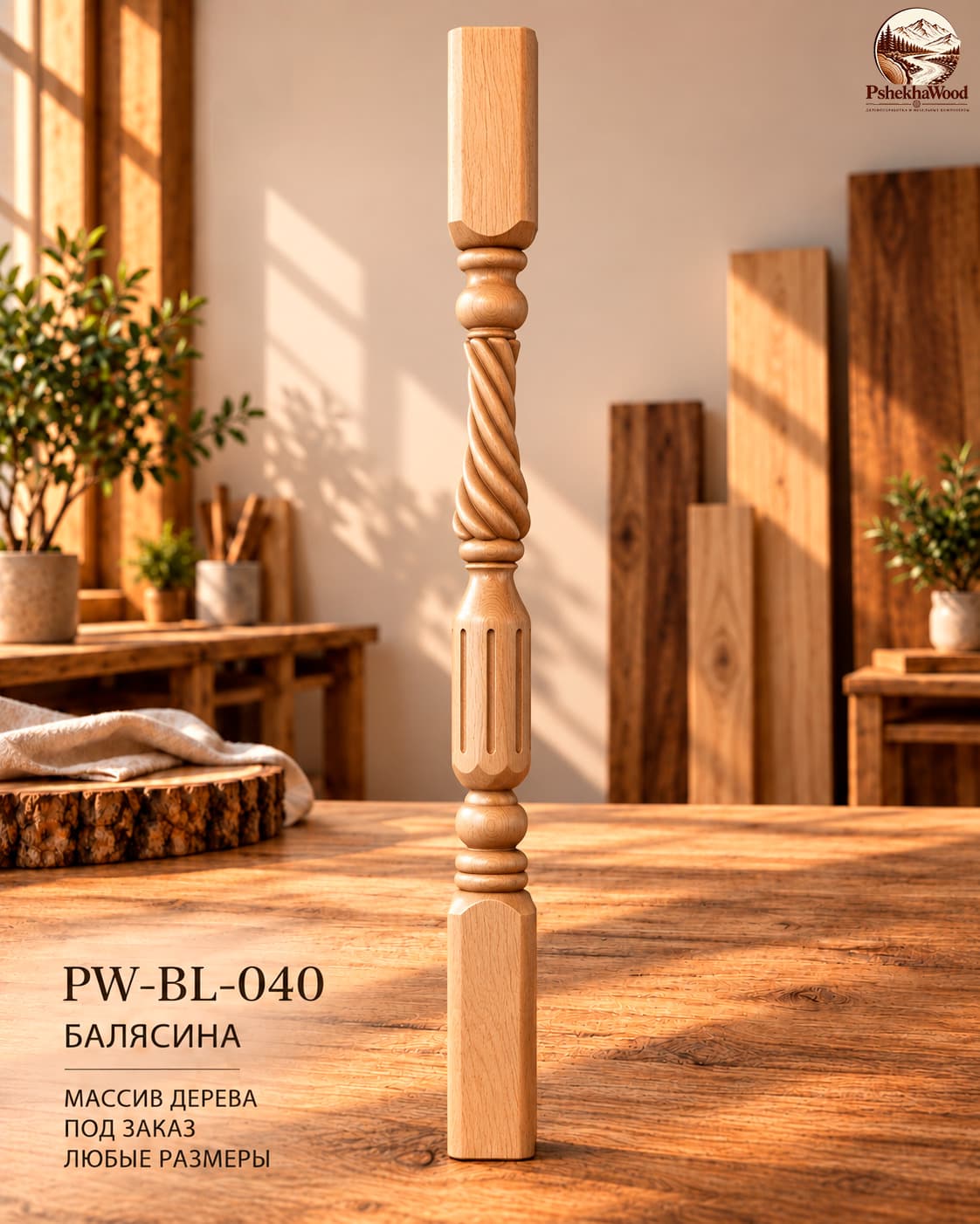 Балясина витая каннелированная PW-BL-040