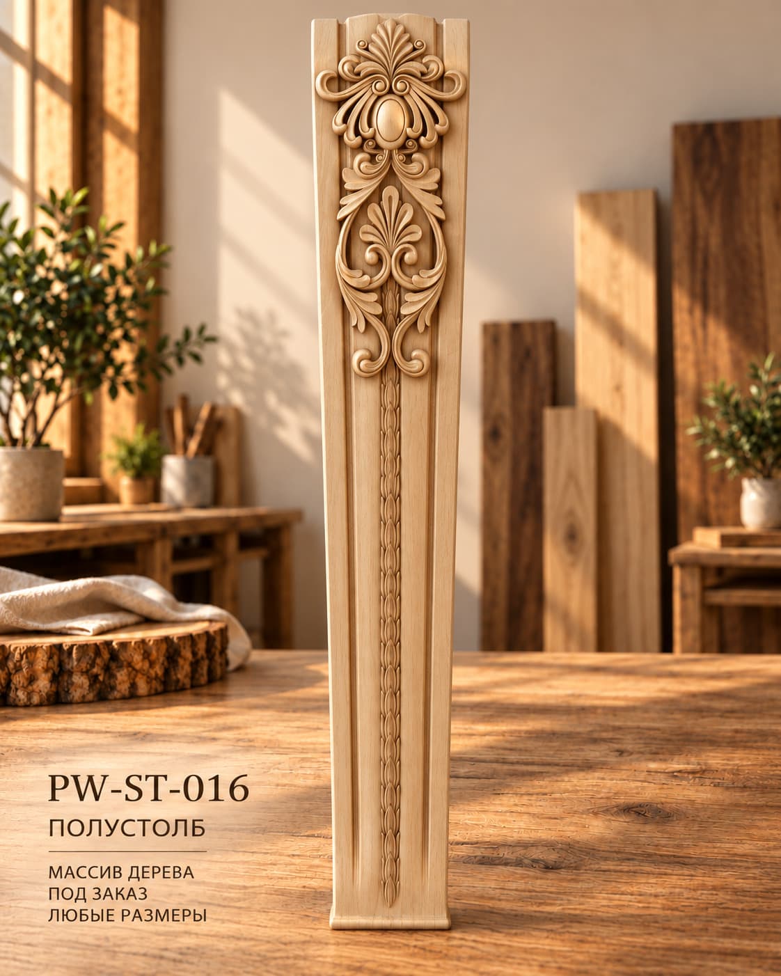 Полустолб резной PW-ST-016