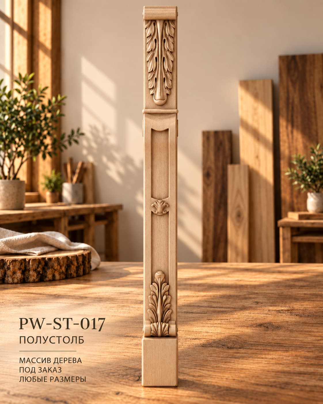 Полустолб резной PW-ST-017