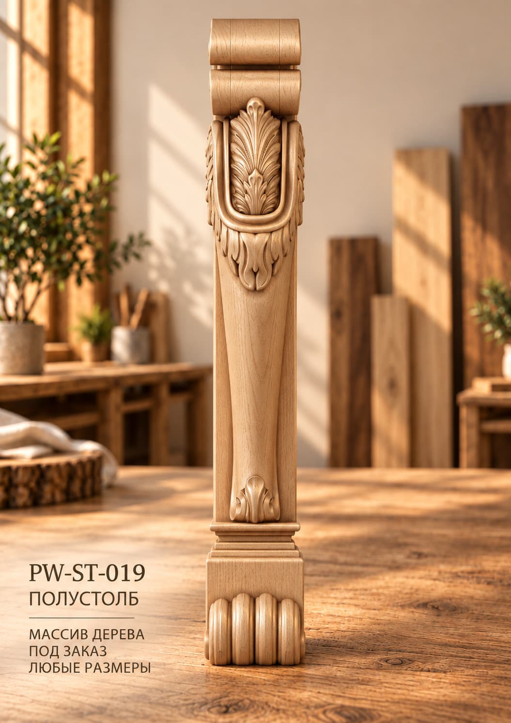 Полустолб резной PW-ST-019