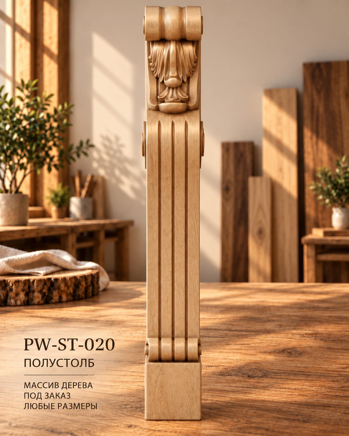 Полустолб каннелированный PW-ST-020